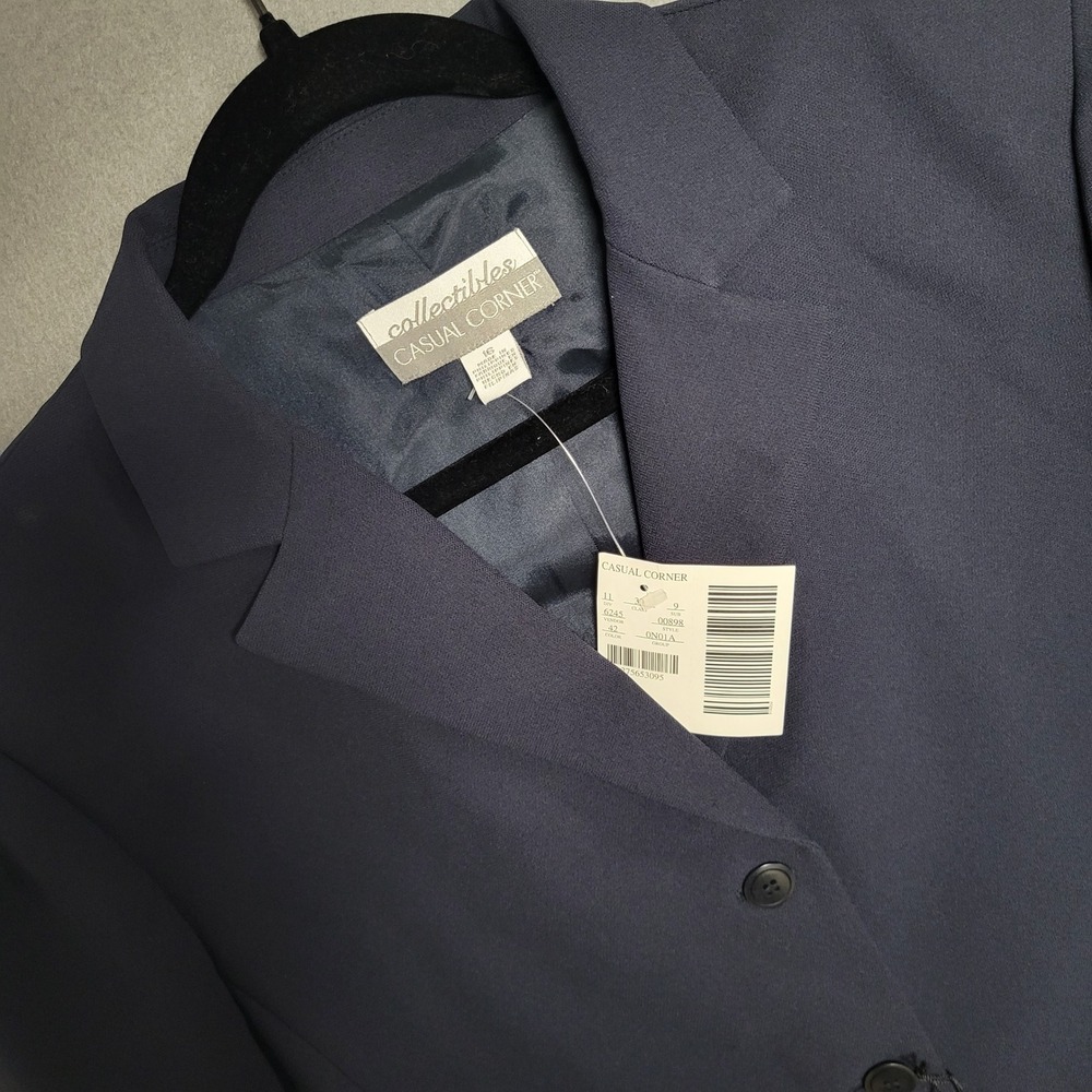 NWT‎ Casual Corner Collectibles Navy Blue 3-Button Blazer Jacket Size 16